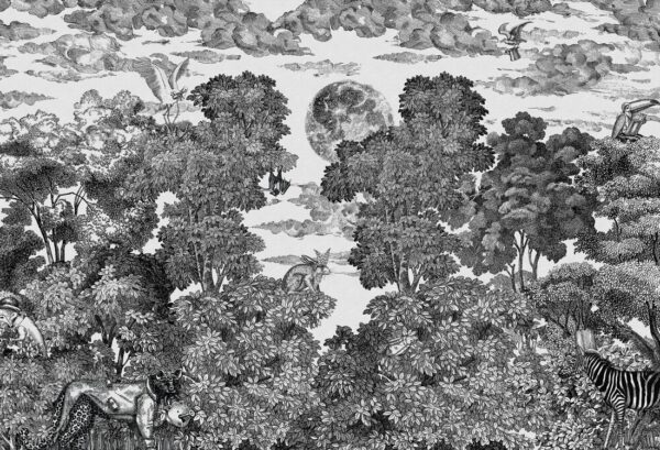 Rebel Walls pilttapeet Bellewood Under The Moon, Graphite R19441