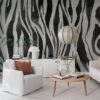 Rebel Walls pilttapeet Zebra Stripes, Graphite R19448