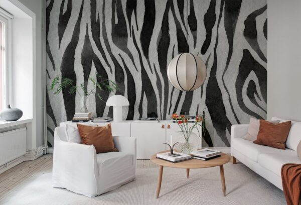 Rebel Walls pilttapeet Zebra Stripes, Graphite R19448