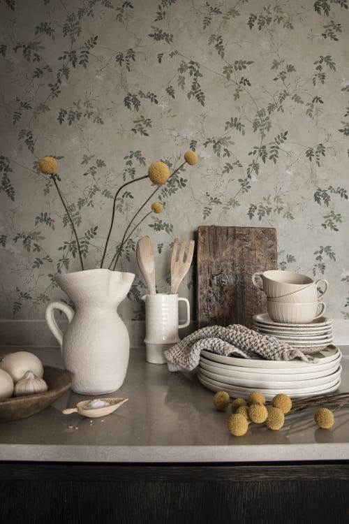 Sandberg tapeet Irene, Olive Green S10112
