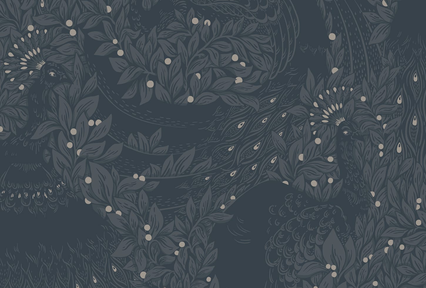 Sandberg tapeet Evelina Indigo Blue S10126