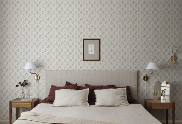 s10137_interior4 Sandberg tapeet Maskrosen, Spring Green S10137