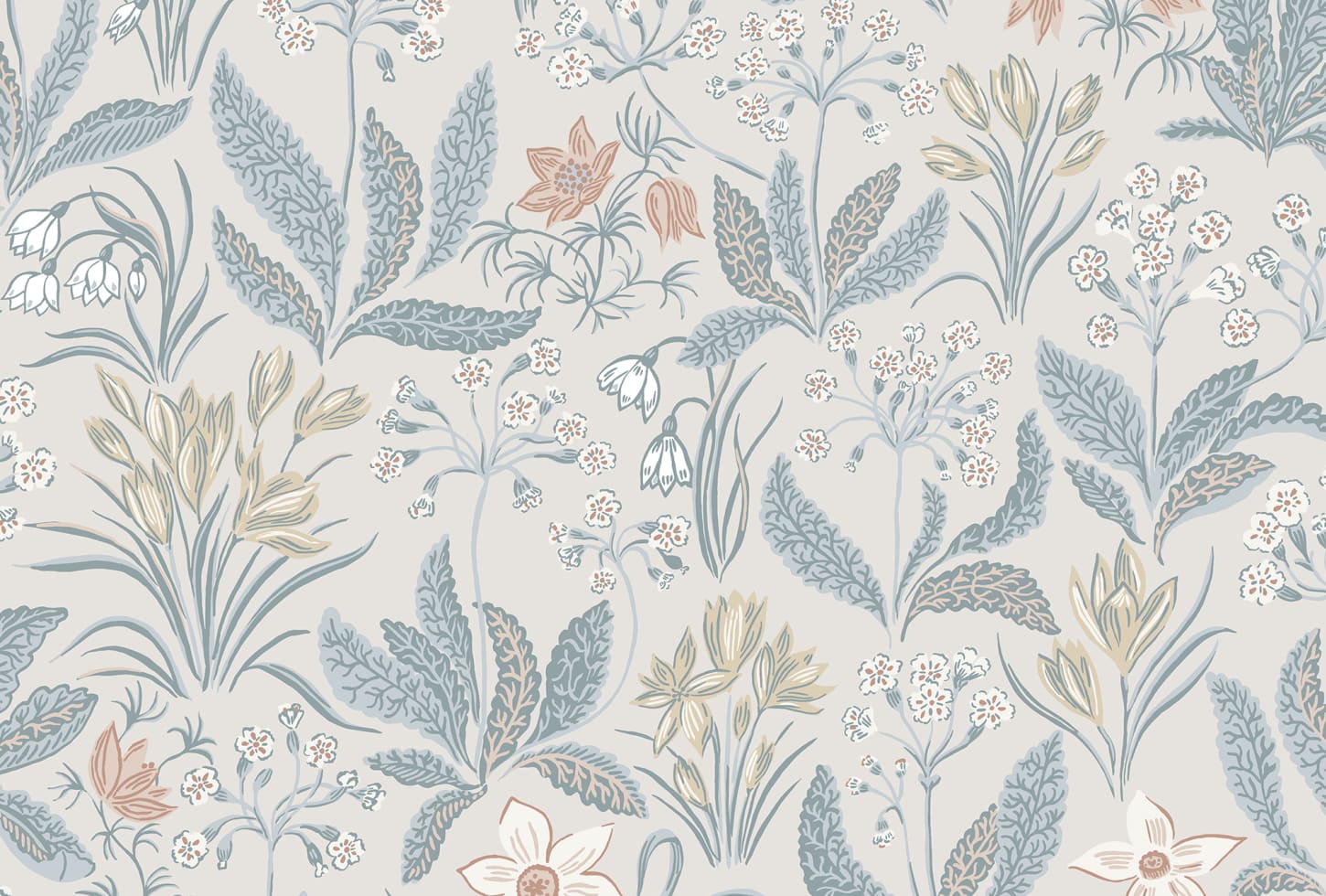 Sandberg tapeet Huset I Solen, Folklore Blue S10159