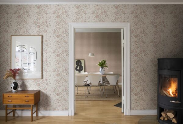 Sandberg tapeet Karins Bukett, Powder Pink S10164