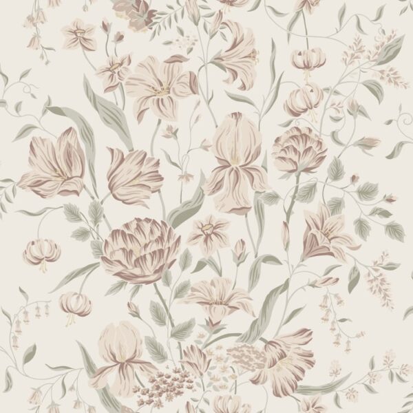 Sandberg tapeet Karins Bukett, Powder Pink S10164