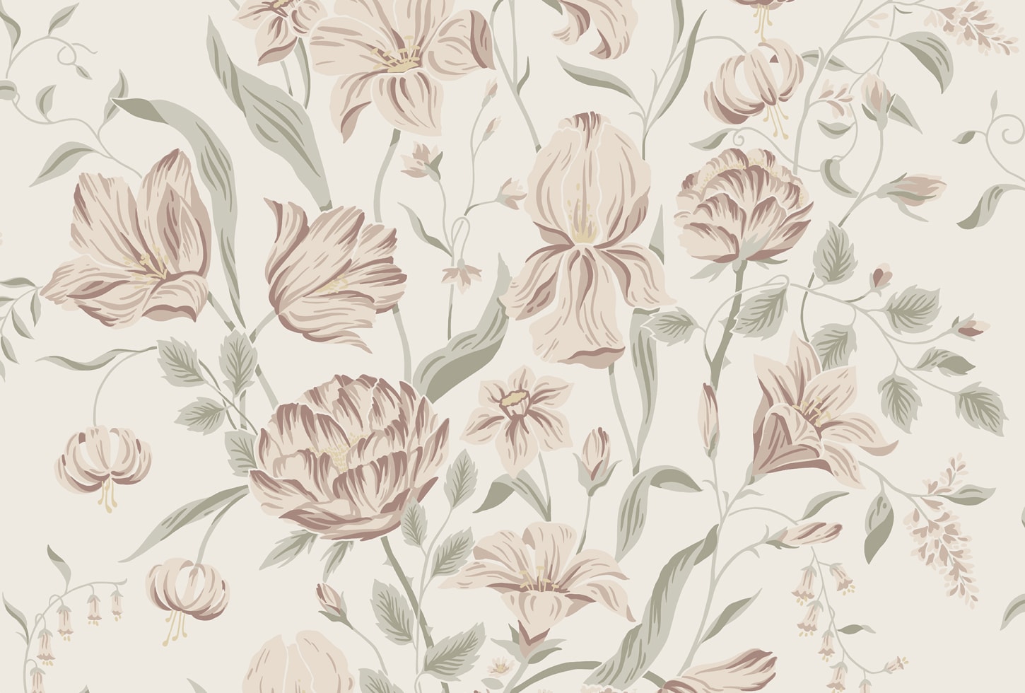 Sandberg tapeet Karins Bukett, Powder Pink S10164