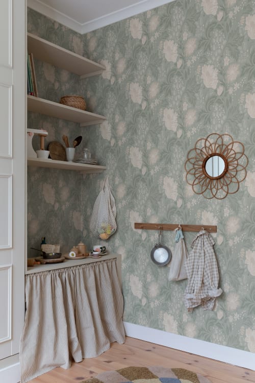 Sandberg tapeet Ava, Sage Green S10180
