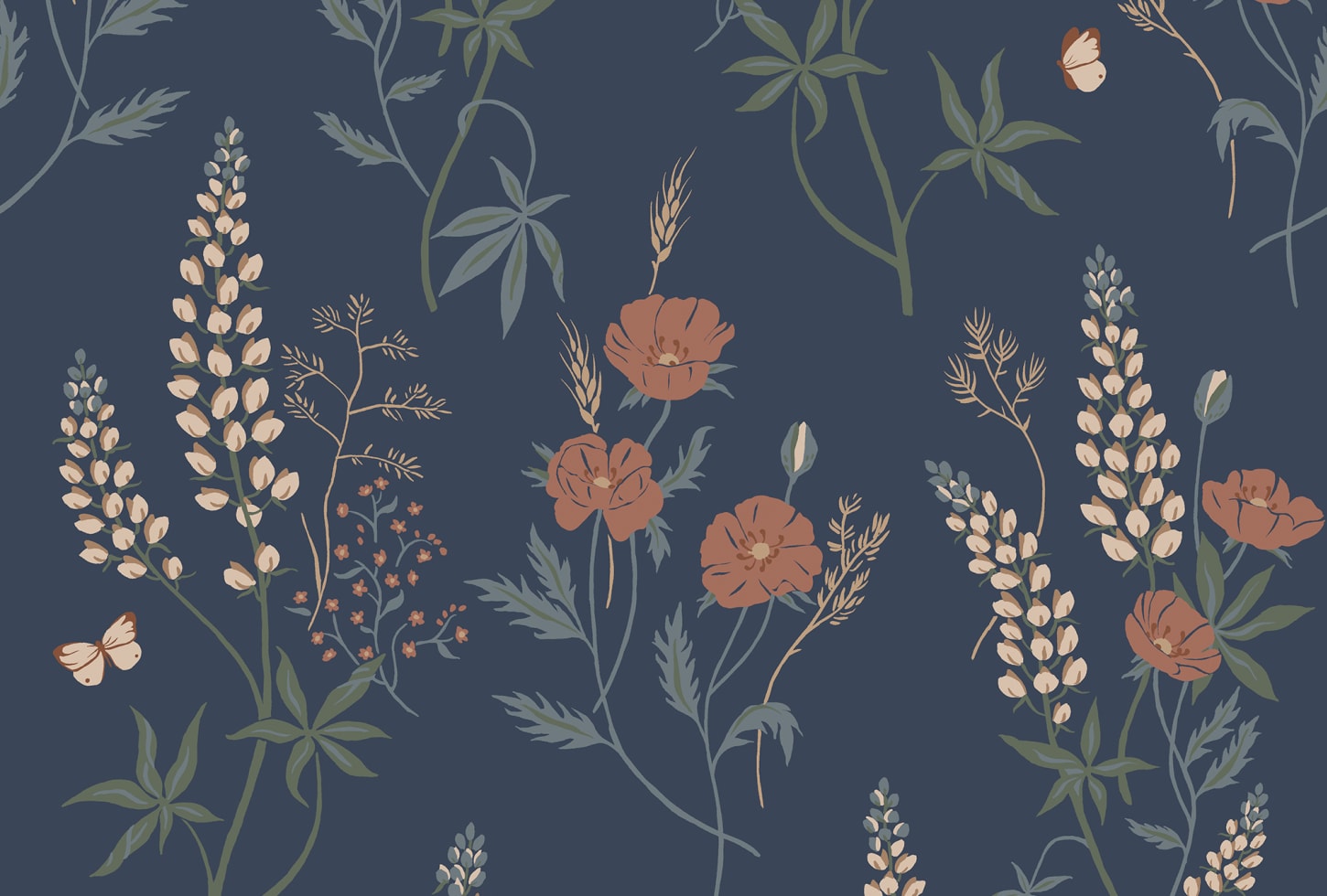 Sandberg tapeet Emma, Classic Blue S10185