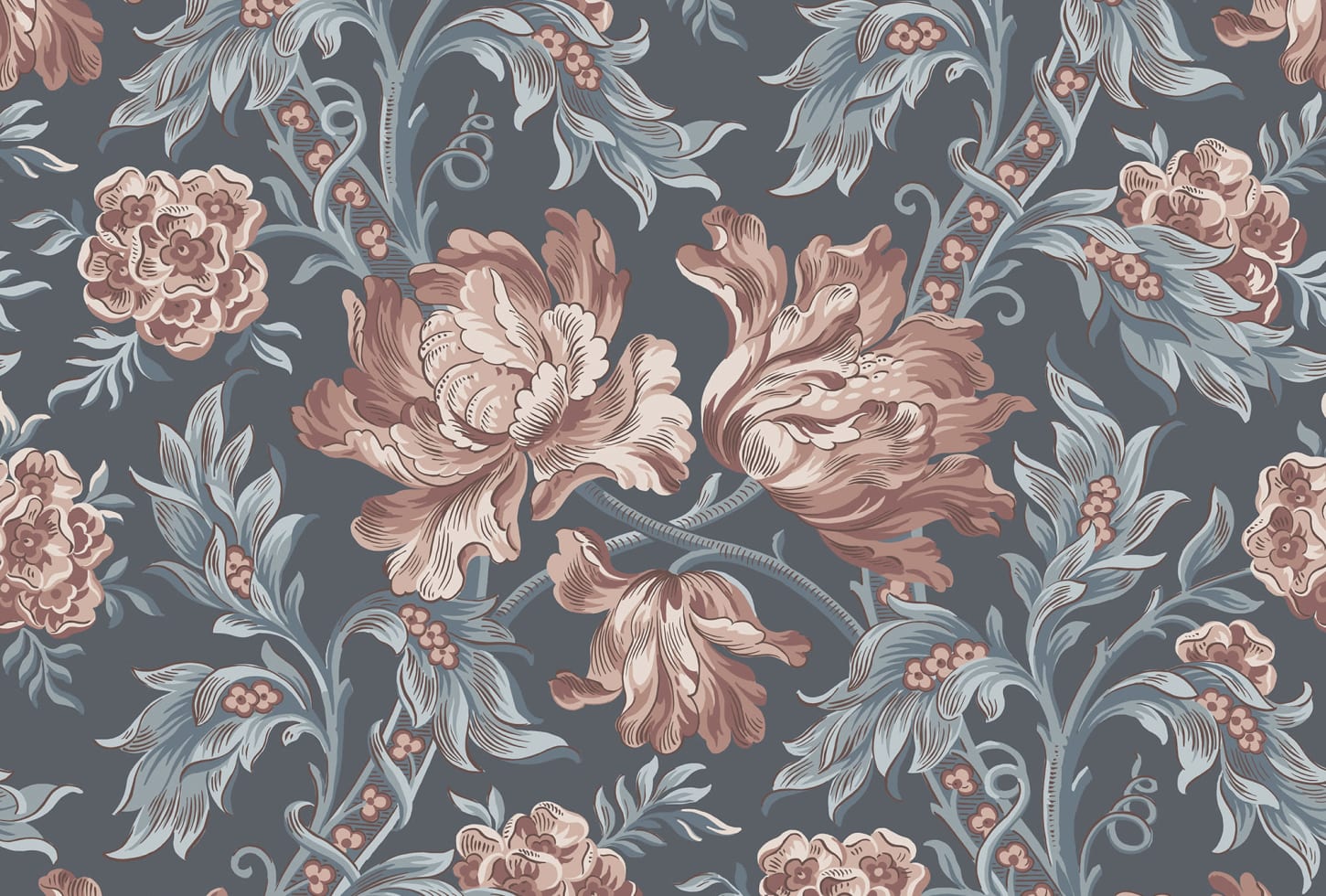 Sandberg tapeet Amelia Indigo Blue S10253