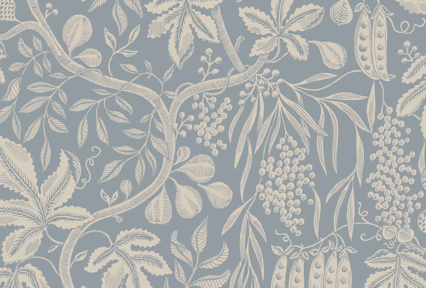 Sandberg tapeet Fig Garden Misty Blue S10260