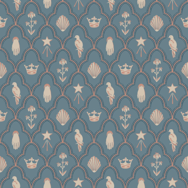 Sandberg tapeet Turtledove Barn Indigo Blue S10272