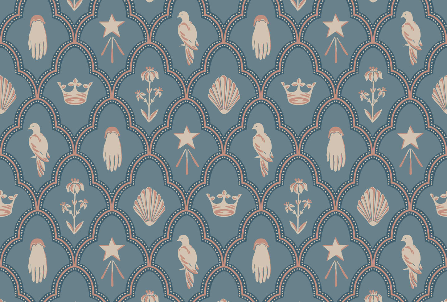 Sandberg tapeet Turtledove Barn Indigo Blue S10272