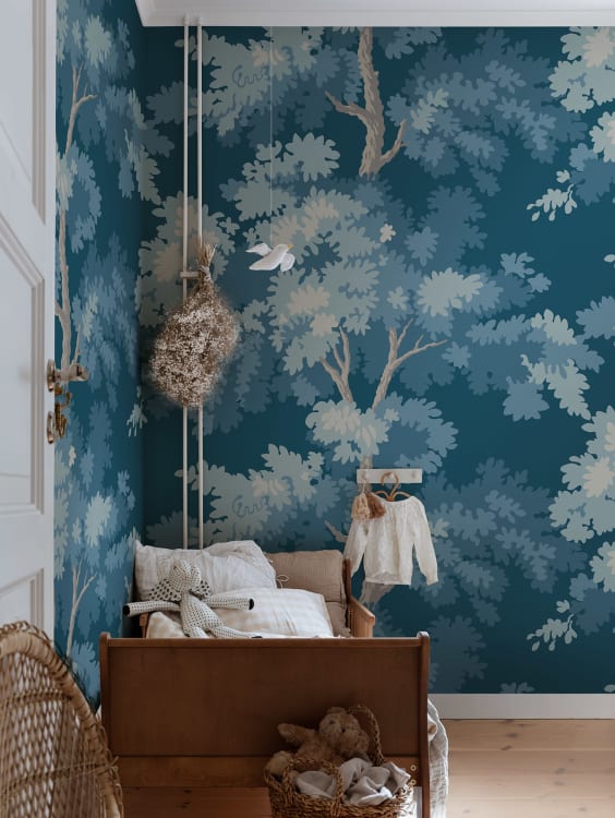 Sandberg pilttapeet Raphael Mural, Midnight Blue S10279