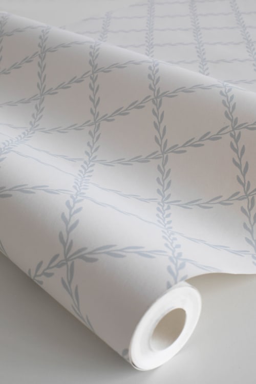 Sandberg tapeet Trellis, Misty Blue S10303