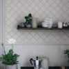 Sandberg tapeet Trellis, Misty Blue S10303