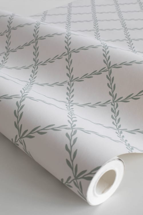 Sandberg tapeet Trellis, Forest Green S10304