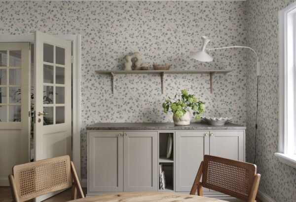Sandberg tapeet Bokskog, Misty Blue S10323
