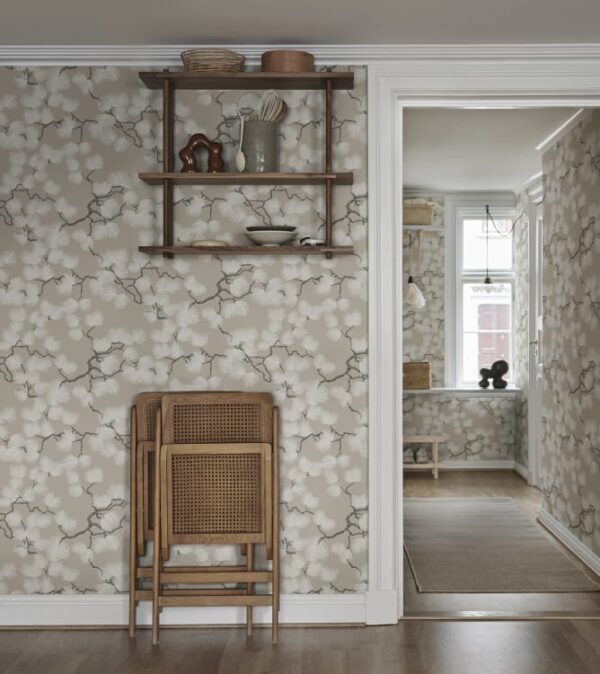 Sandberg tapeet Pine, Beige S10326