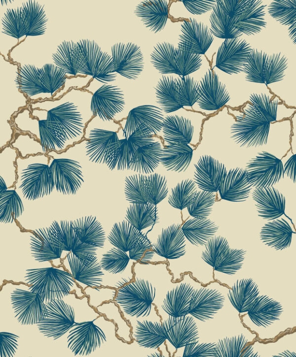 Sandberg tapeet Pine, Blue S10327