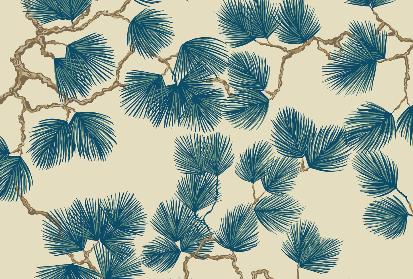 Sandberg tapeet Pine, Blue S10327