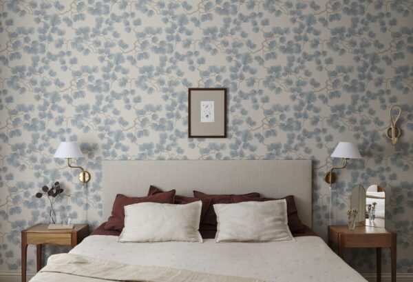 Sandberg tapeet Pine, Misty Blue S10328