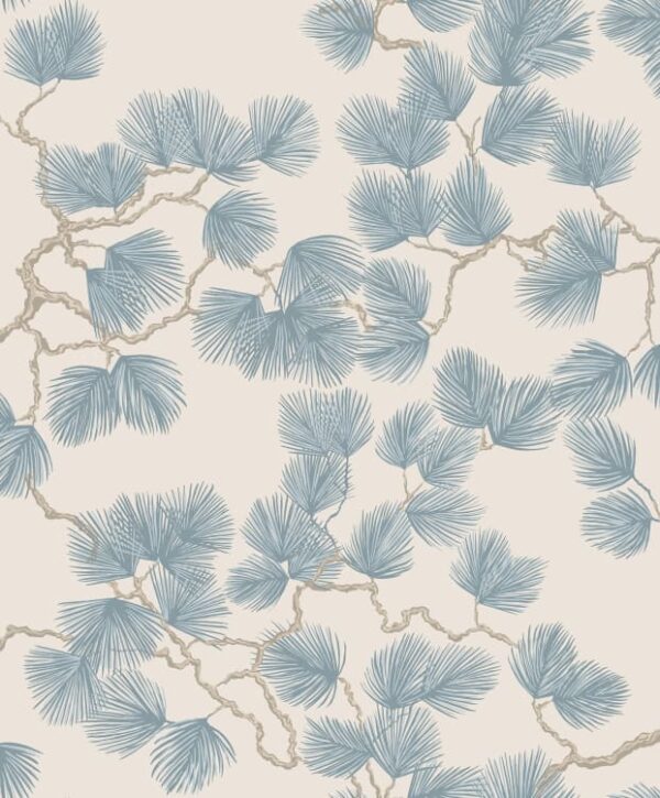 Sandberg tapeet Pine, Misty Blue S10328