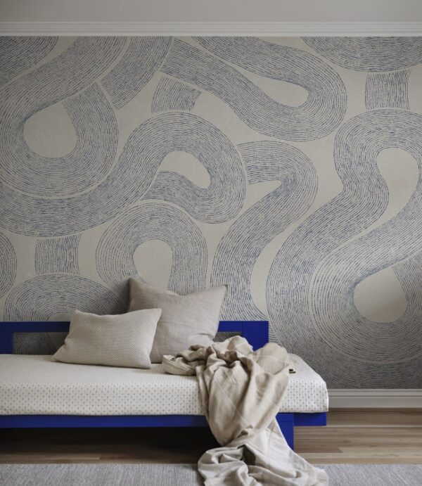 Sandberg pilttapeet Zen Mural, Indigo Blue S10359