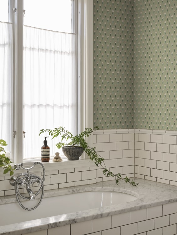 Sandberg tapeet Betty, Green S10374