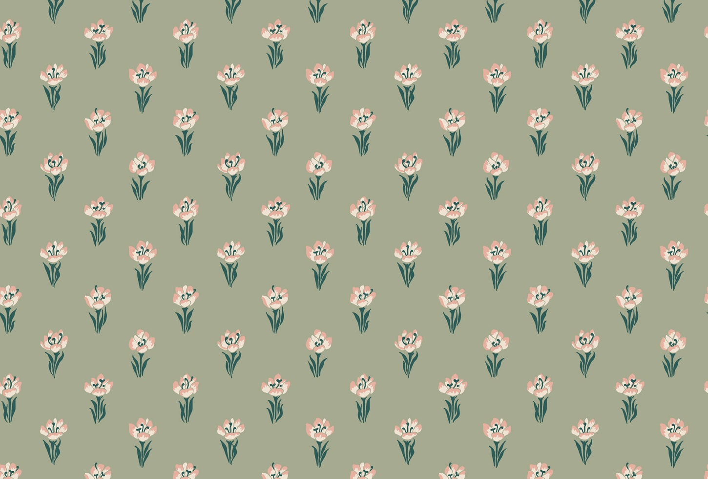 Sandberg tapeet Betty, Green S10374