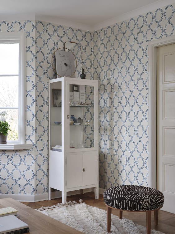 Sandberg tapeet Wilma,	Blue S10390