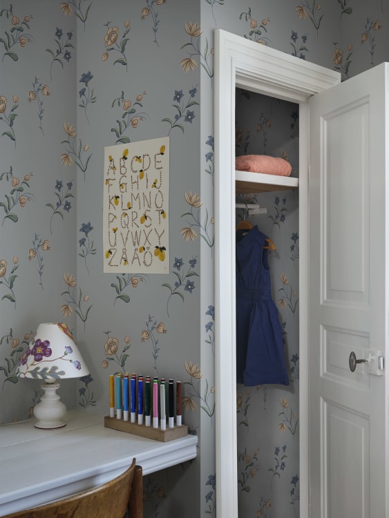 Sandberg tapeet Hanna, Misty Blue S10393