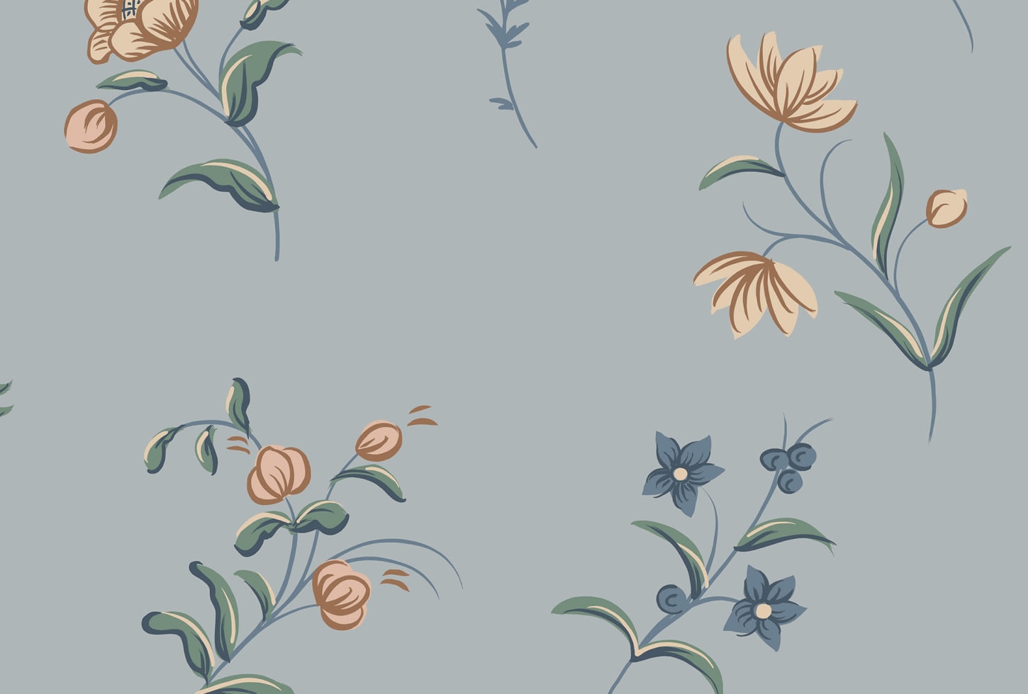 Sandberg tapeet Hanna, Misty Blue S10393