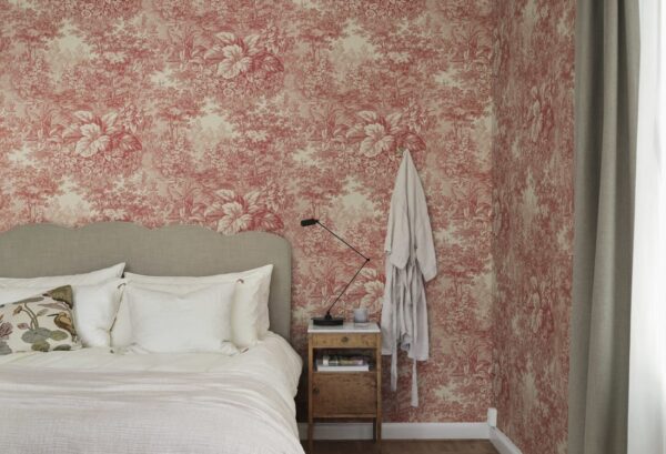 Sandberg pilttapeet Forest Toile, Red S10401