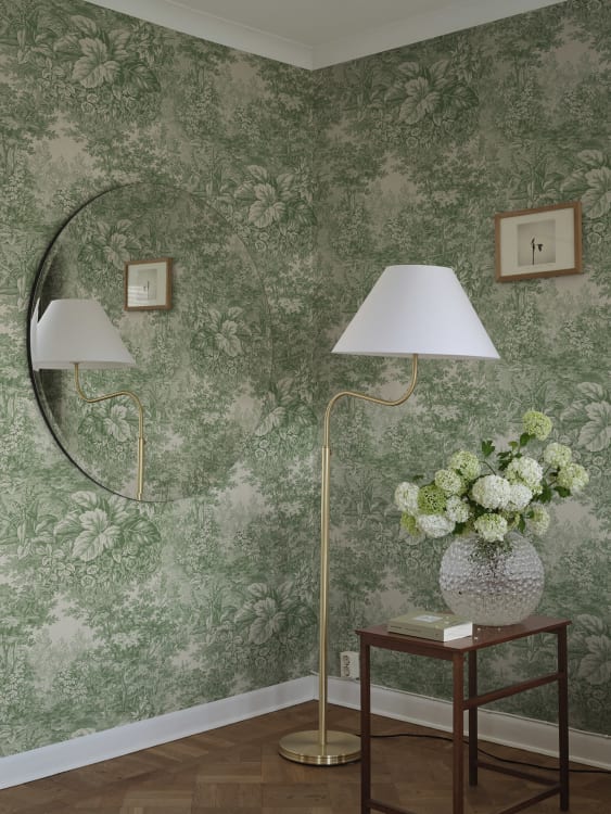 Sandberg pilttapeet Forest Toile, Green S10403