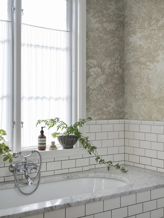 Sandberg pilttapeet Forest Toile, Sandstone S10404