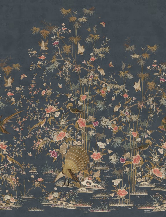 Sandberg pilttapeet Chinoiserie Garden, Dark Blue S10416