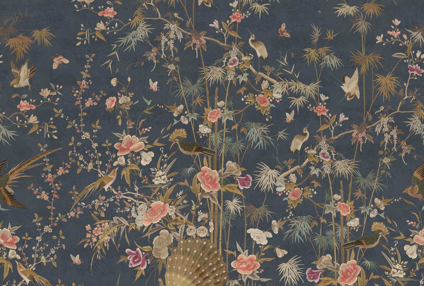 Sandberg pilttapeet Chinoiserie Garden, Dark Blue S10416