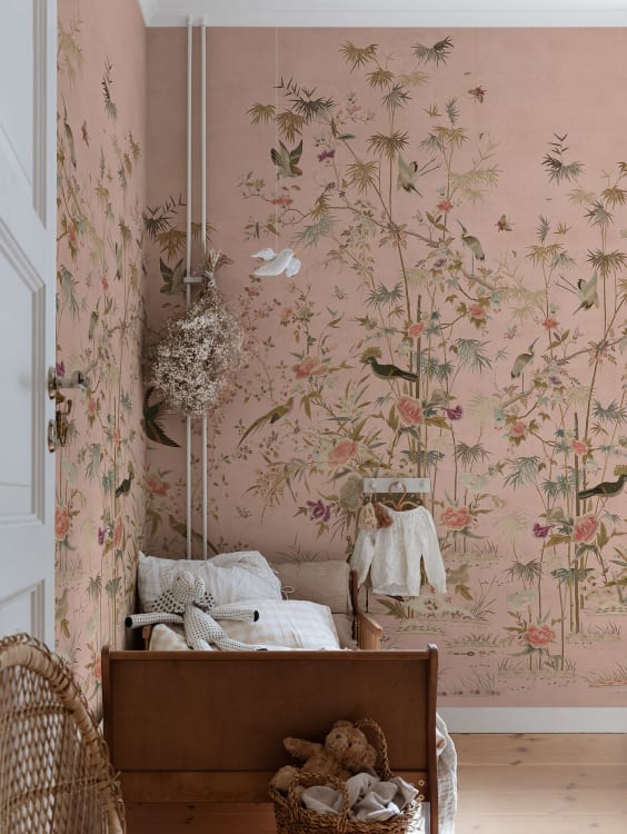 Sandberg pilttapeet Chinoiserie Garden, Pink S10417