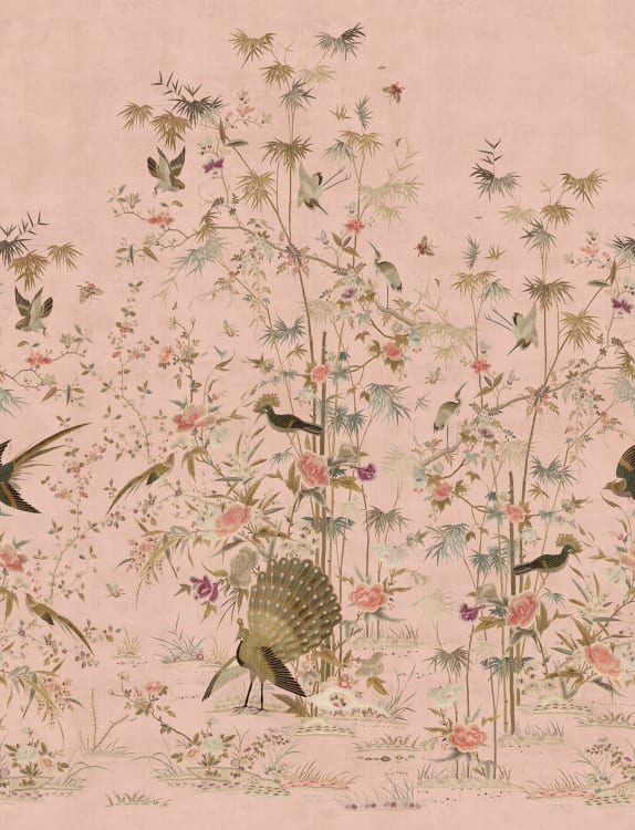 Sandberg pilttapeet Chinoiserie Garden, Pink S10417