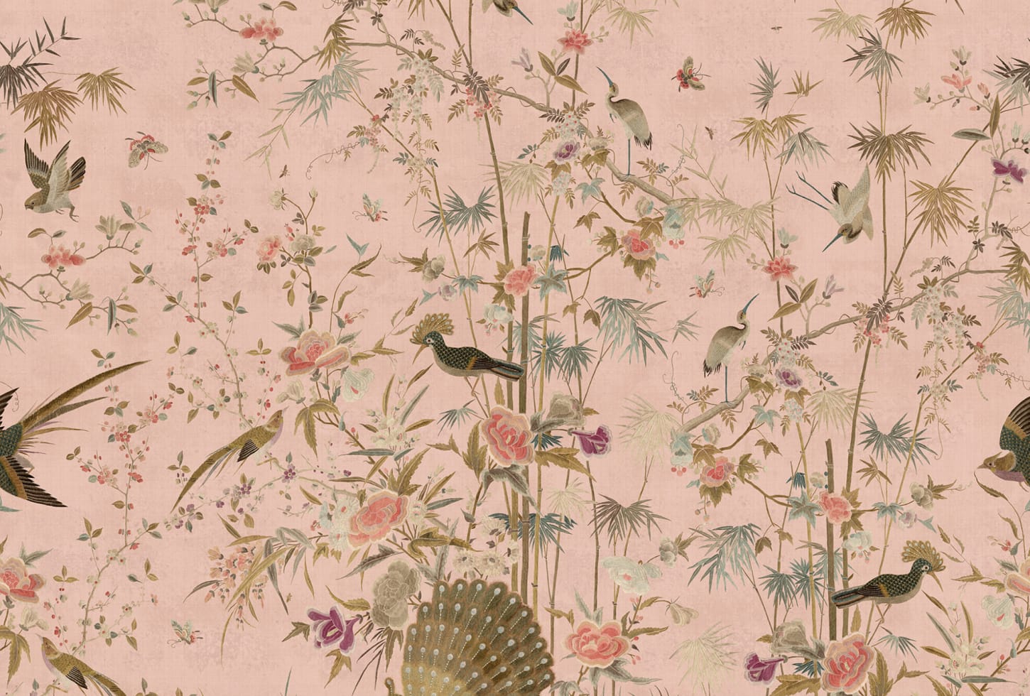 Sandberg pilttapeet Chinoiserie Garden, Pink S10417