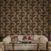 Sandberg tapeet Jasmine, Charcoal S10442