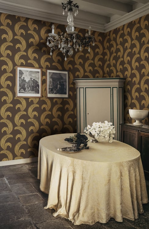 Sandberg tapeet Jasmine, Charcoal S10442