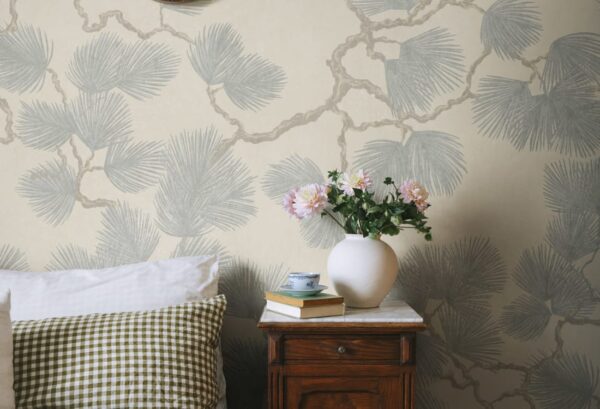 Sandberg pilttapeet Pine Mural, Misty Blue S10489