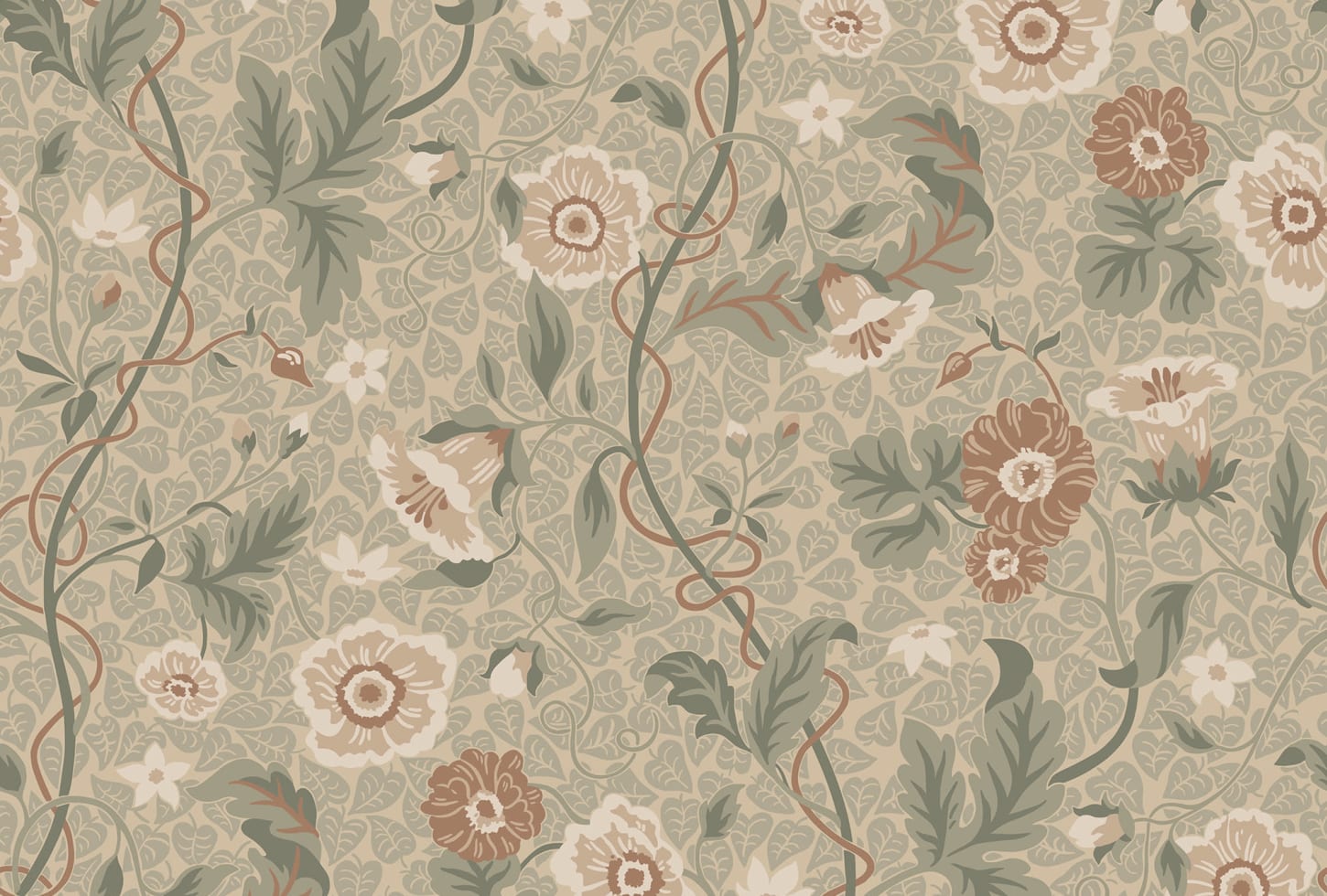 Sandberg tapeet Ulla, Garden Green S10499