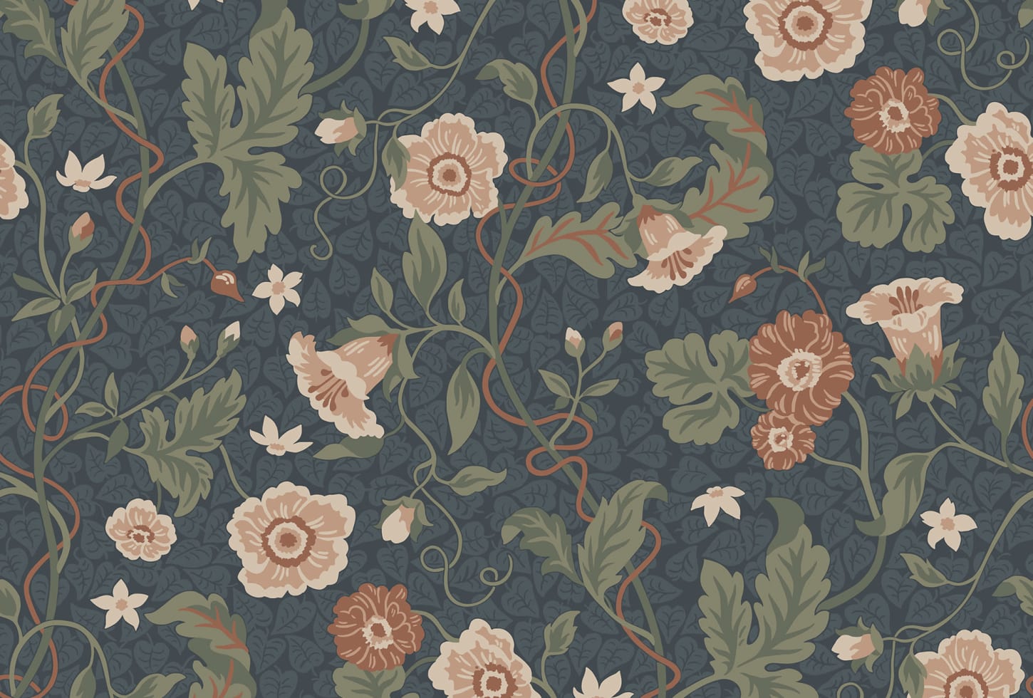 Sandberg tapeet Ulla, Midnight Blue S10500