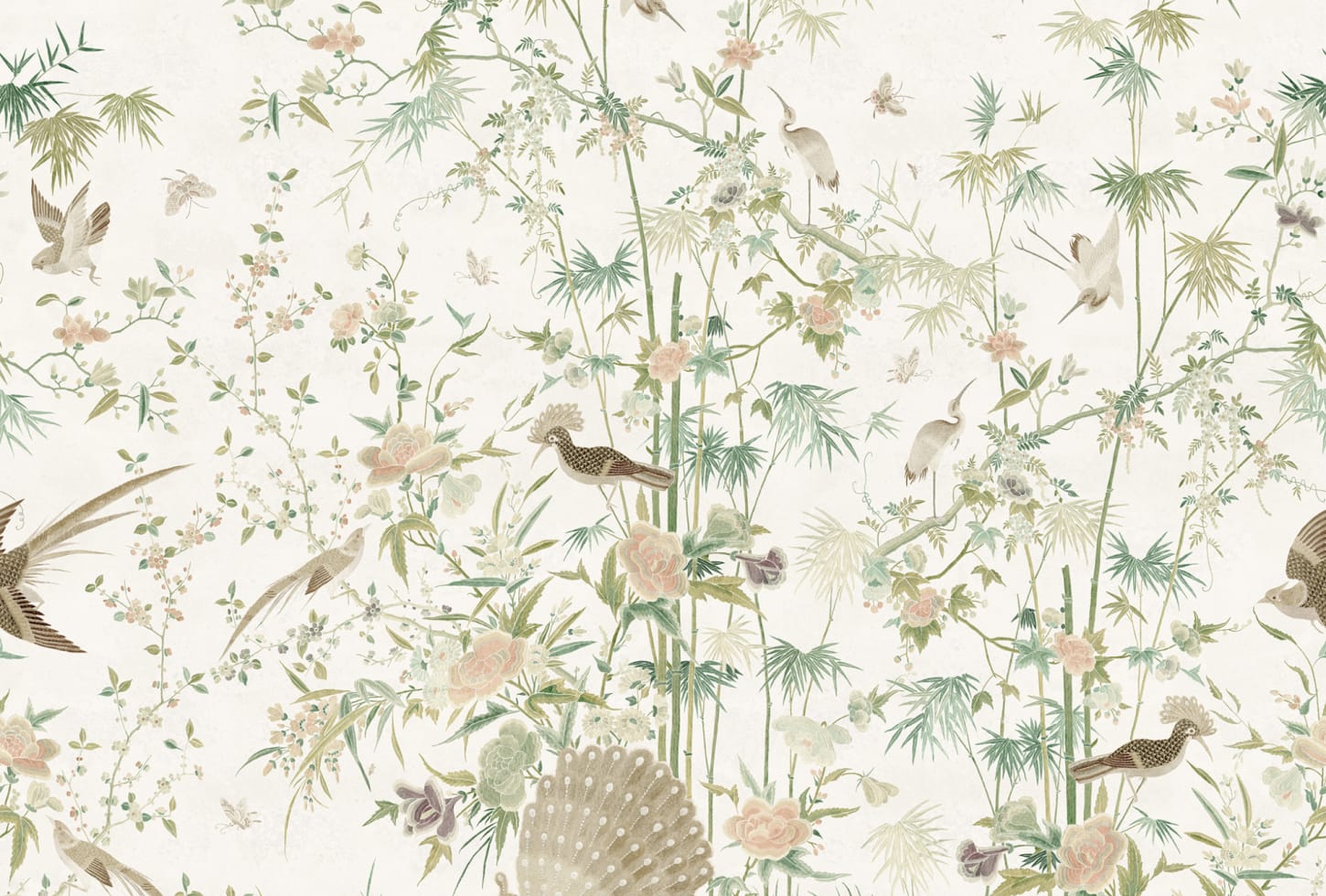 Sandberg pilttapeet Chinoiserie Garden, Light Green S10543