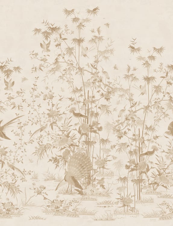 Sandberg pilttapeet Chinoiserie Garden, Beige S10544