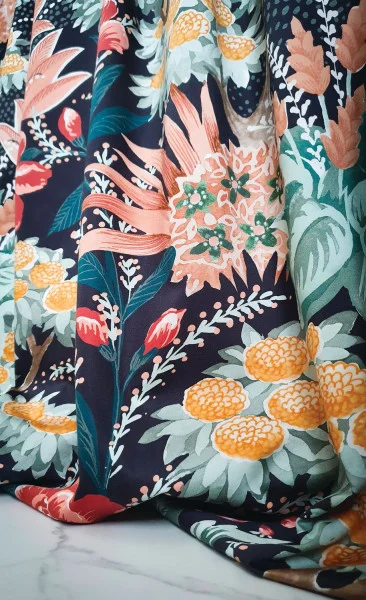 Casamance kangas Cite Des Roses Ocre / Bois De Rose