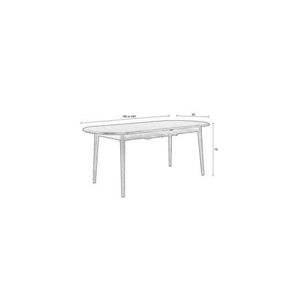Zuiver laud Twist Table Walnut 180/240x90