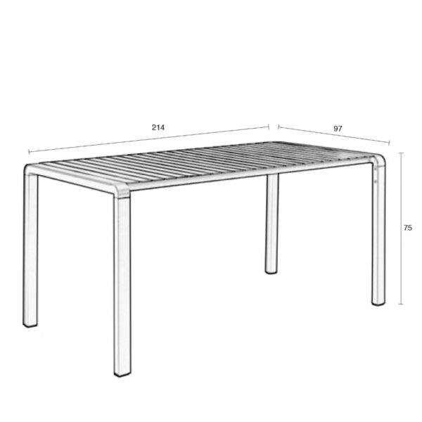 Zuiver laud Vondel Garden Table 214x97